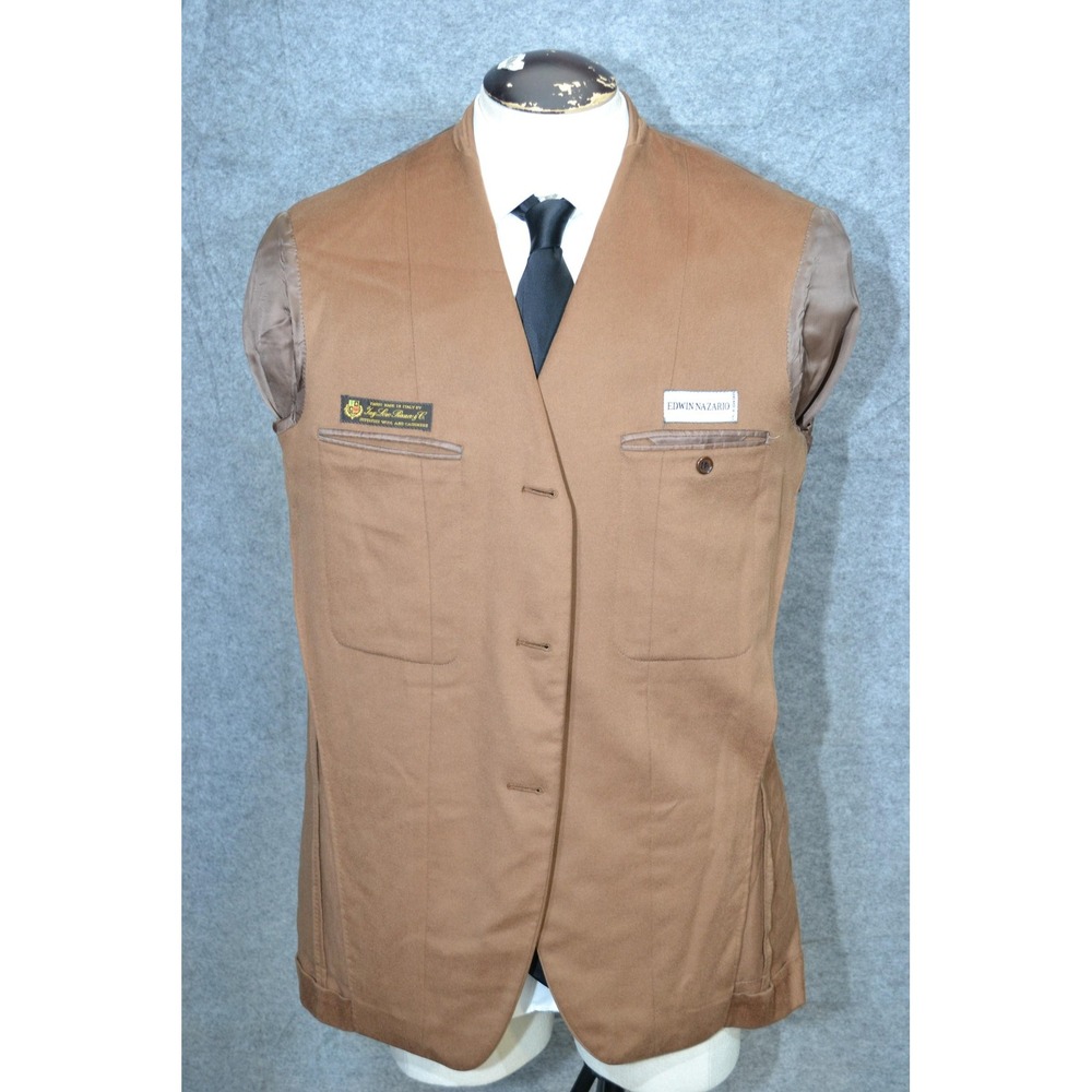 Edwin Nazario Sport Coat Mens 44R Brown Wool Cashmere Loro Piana Blazer Italy - Picture 8 of 16